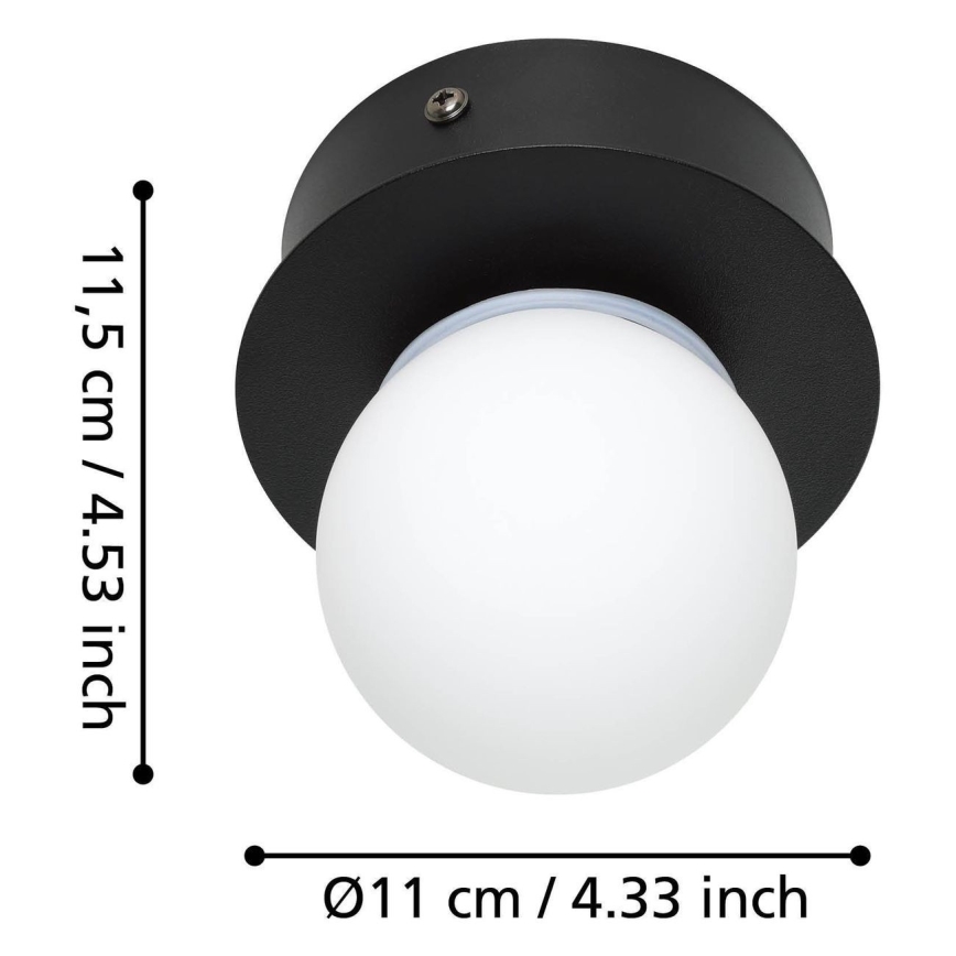 Eglo - Φωτιστικό οροφής μπάνιου LED LED/3,3W/230V IP44 μαύρο