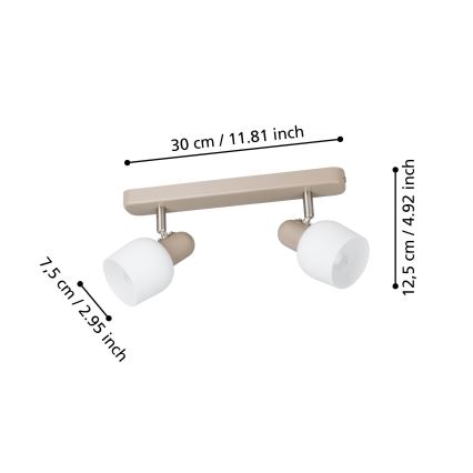 Eglo - Φωτιστικό σποτ 2xE14/18W/230V