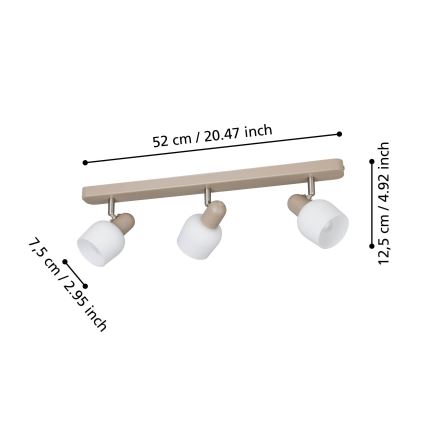 Eglo - Φωτιστικό σποτ 3xE14/18W/230V