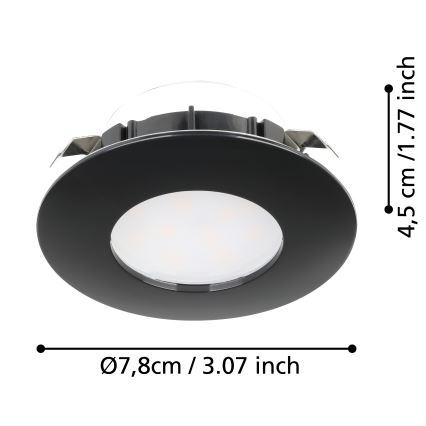 Eglo - ΣΕΤ 3x LED Εντοιχιστό φωτιστικό μπάνιου PINEDA LED/4,9W/230V IP44