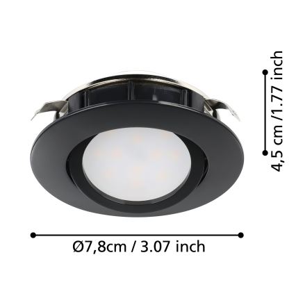 Eglo - ΣΕΤ 3x LED Dimmable χωνευτό φωτιστικό PINEDA LED/5,5W/230V