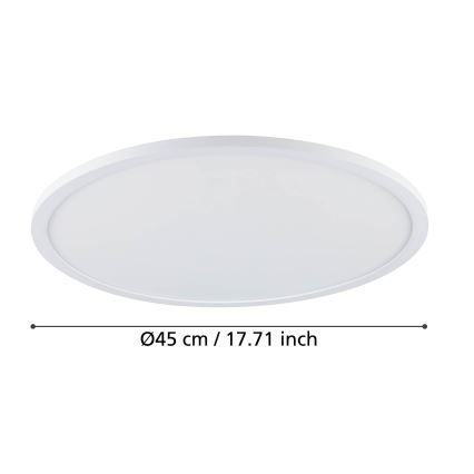 Eglo - LED Ρυθμιζόμενο Φωτιστικό Οροφής LED/33,5W/230V διάμ. 45 εκ. λευκό
