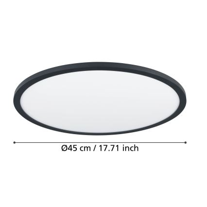 Eglo - LED Dimmable φωτιστικό οροφής LED/33,5W/230V διάμετρος 45 cm μαύρο
