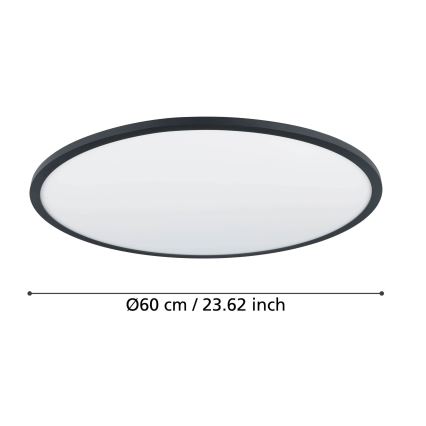 Eglo - LED Dimmable φωτιστικό οροφής LED/41W/230V διάμετρος 60 cm μαύρο