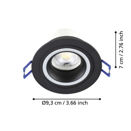 Eglo - LED RGBW Κρεμαστό φωτιστικό οροφής dimming LED/4,7W/230V μαύρο