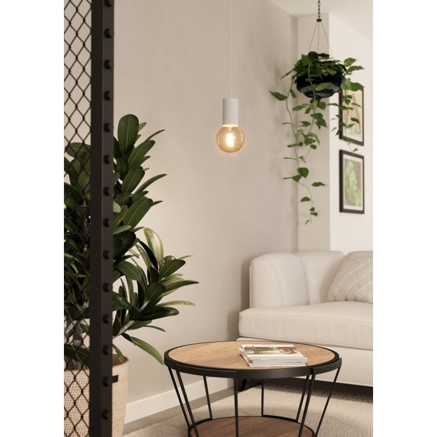 Eglo - Πολύφωτο με συρματόσχοινο 1xE27/40W/230V λευκό