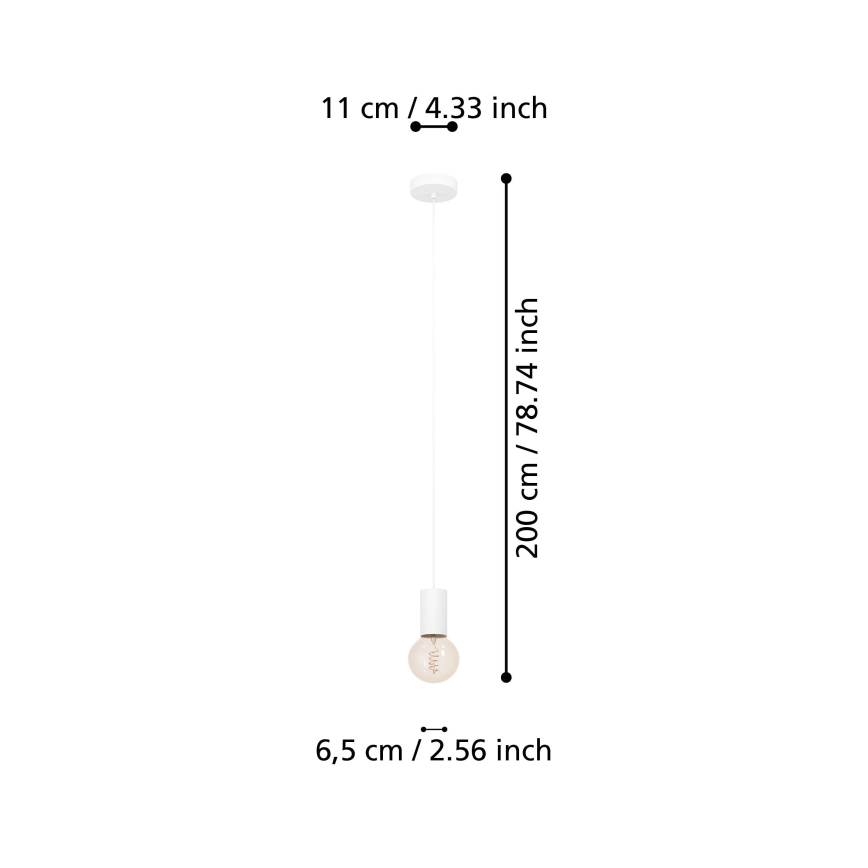 Eglo - Πολύφωτο με συρματόσχοινο 1xE27/40W/230V λευκό