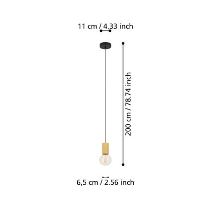 Eglo - Πολύφωτο με συρματόσχοινο 1xE27/40W/230V καφέ