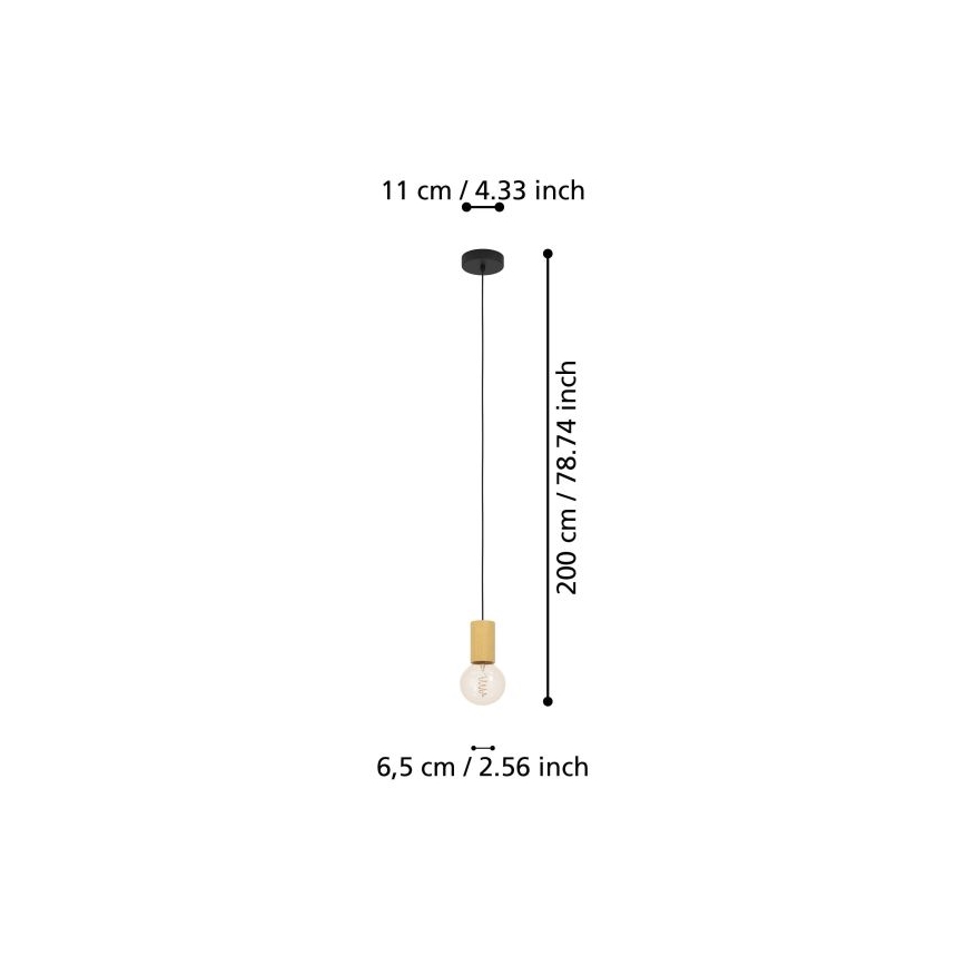 Eglo - Πολύφωτο με συρματόσχοινο 1xE27/40W/230V καφέ