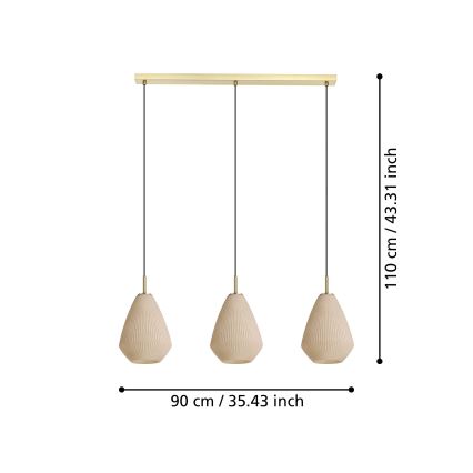 Eglo - Κρεμαστό φωτιστικό οροφής 3xE27/40W/230V
