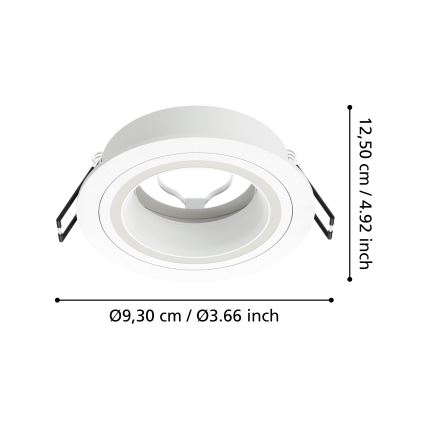 Eglo - Χωνευτό φωτιστικό 1xGU10/35W/230V λευκό
