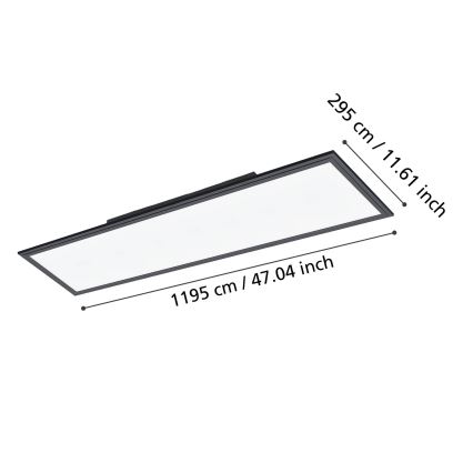 Eglo - Φωτιστικό οροφής LED LED/33W/230V 120x30 cm μαύρο