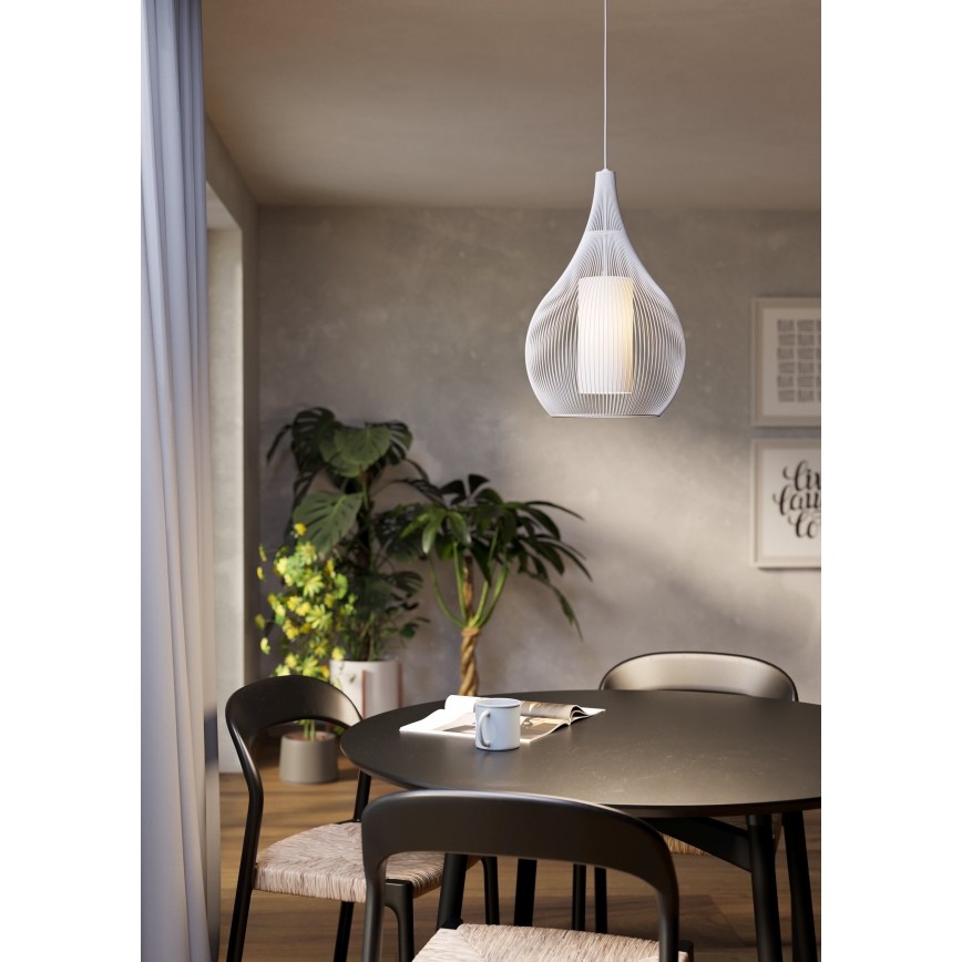 Eglo - Πολύφωτο με συρματόσχοινο 1xE27/40W/230V λευκό