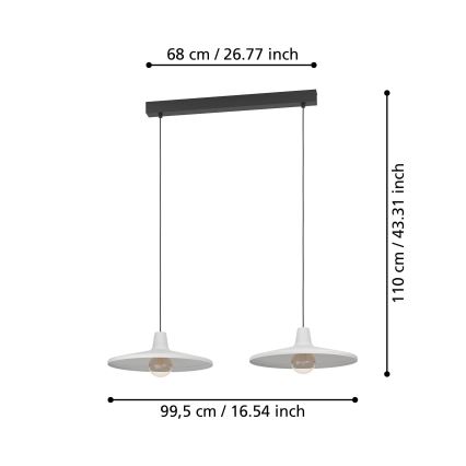 Eglo - Πολύφωτο με συρματόσχοινο 2xE27/40W/230V