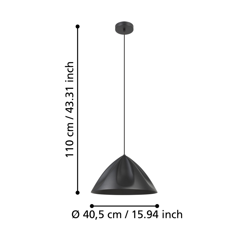 Eglo - Κρεμαστό φωτιστικό οροφής 1xE27/40W/230V μαύρο