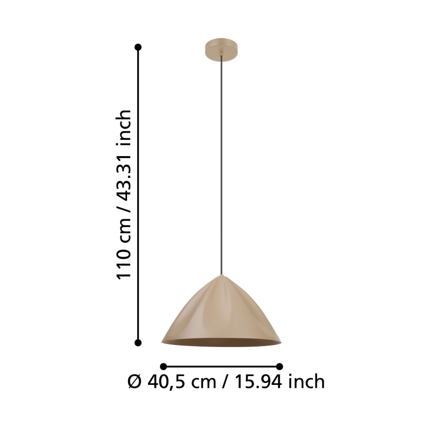 Eglo - Κρεμαστό φωτιστικό οροφής 1xE27/40W/230V κρεμ
