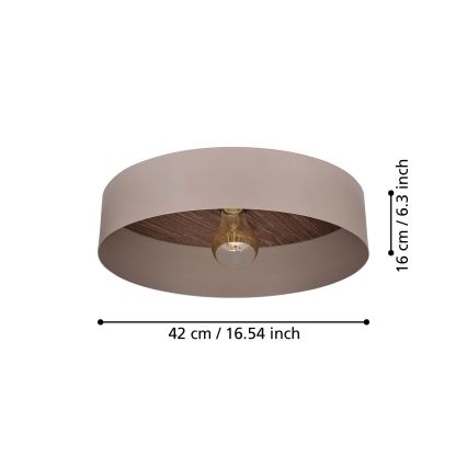 Eglo 900838 - Φωτιστικό οροφής DUAIA 1xE27/40W/230V καφέ
