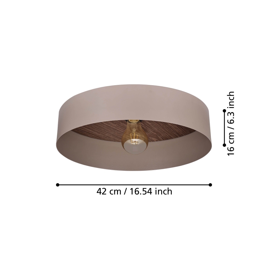 Eglo 900838 - Φωτιστικό οροφής DUAIA 1xE27/40W/230V καφέ