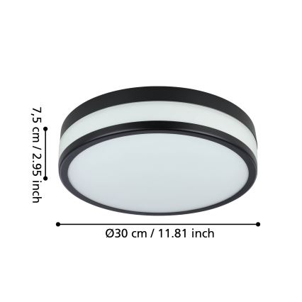 Eglo - Φωτιστικό οροφής μπάνιου LED LED/17,1W/230V IP44 μαύρο