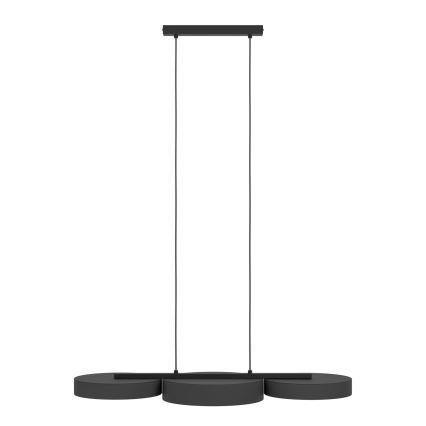 Eglo - LED RGBW Πολύφωτο dimming με συρματόσχοινο 3xLED/7,5W/230V 2700-6500K μαύρο