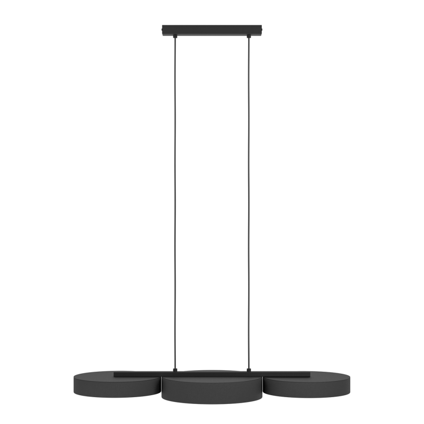 Eglo - LED RGBW Πολύφωτο dimming με συρματόσχοινο 3xLED/7,5W/230V 2700-6500K μαύρο