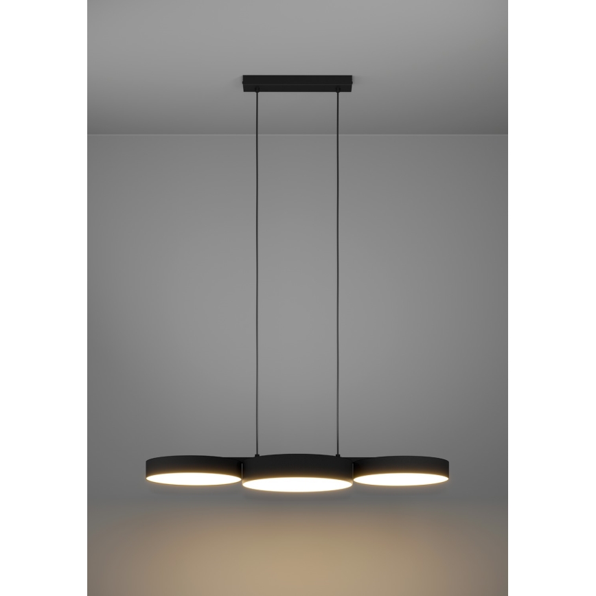 Eglo - LED RGBW Πολύφωτο dimming με συρματόσχοινο 3xLED/7,5W/230V 2700-6500K μαύρο