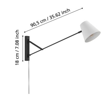 Eglo - Λάμπα τοίχου 1xE27/40W/230V