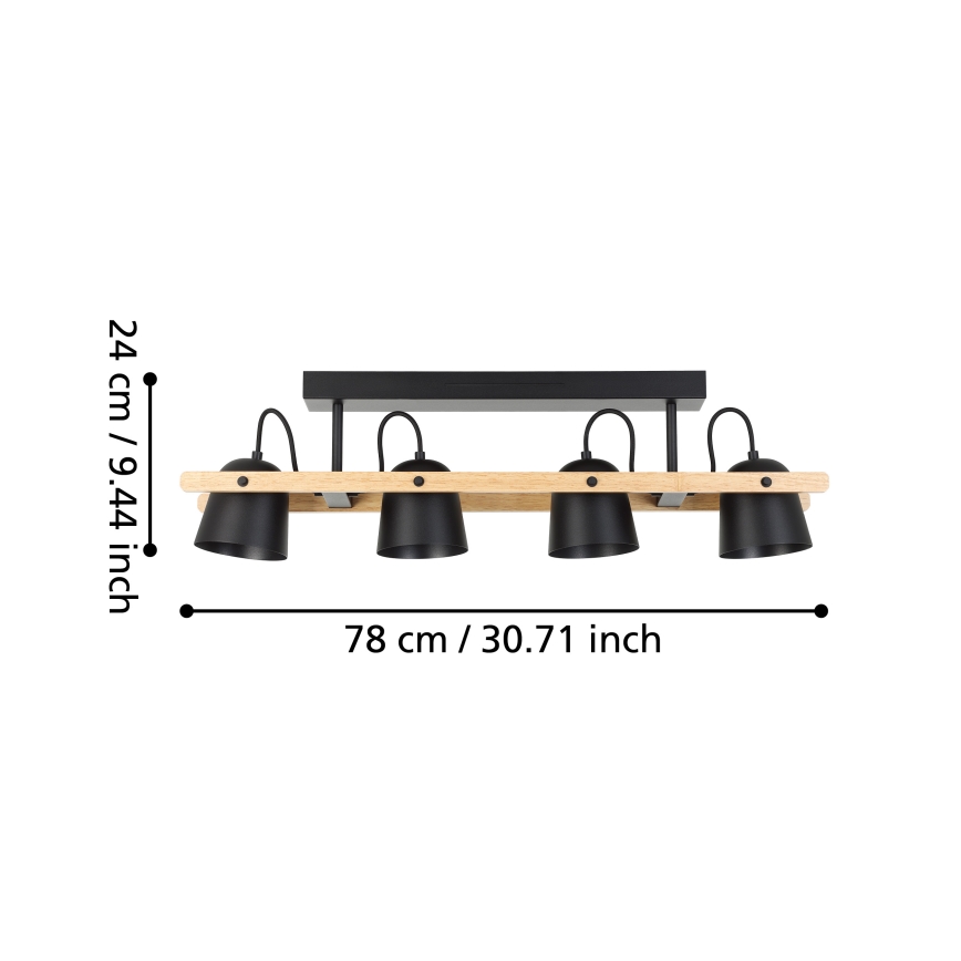 Eglo - LED RGBW Πλαφονιέρα οροφής ντιμαριζόμενη 4xLED/3,7W/230V 2700-6500K