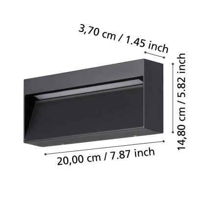 Eglo - LED Εξωτερικό Επιτοίχιο Φωτιστικό LED/4,8W/230V IP65