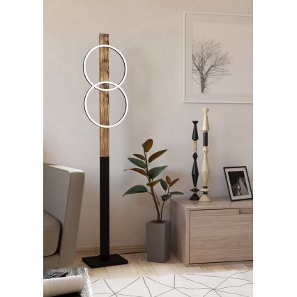 Eglo - Επιδαπέδια λάμπα LED 2xLED/12W/230V 3000K καφέ/μαύρο