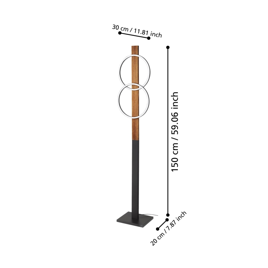 Eglo - Επιδαπέδια λάμπα LED 2xLED/12W/230V 3000K καφέ/μαύρο