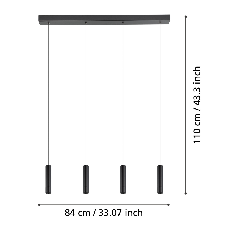 Eglo - Led Dimmable κρεμαστό φωτιστικό οροφής 4xLED/5,4W/230V