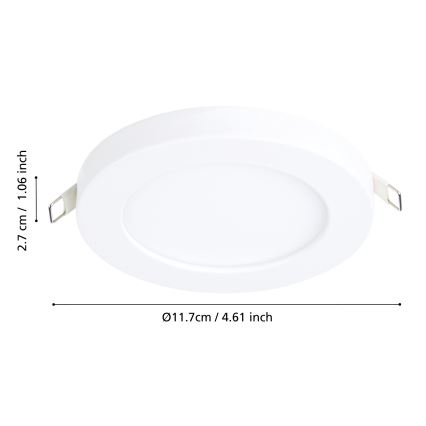 Eglo - Χωνευτό φωτιστικό LED LED/5,5W/230V 4000K λευκό διάμ. 11,7 cm