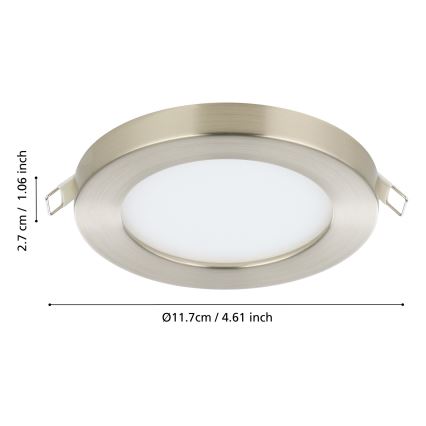 Eglo - Εντοιχισμένο φωτιστικό οροφής LED / 5,5 W / 230 V / 4000 K / ματ χρώμιο / διάμ. 11,7 cm