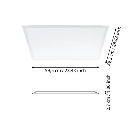 Eglo - Πάνελ πλαφονιέρα LED LED/34,5W/230V 60x60 cm