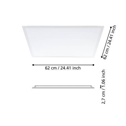 Eglo - Επιφανειακό LED πάνελ/33W/230V 62x62 cm