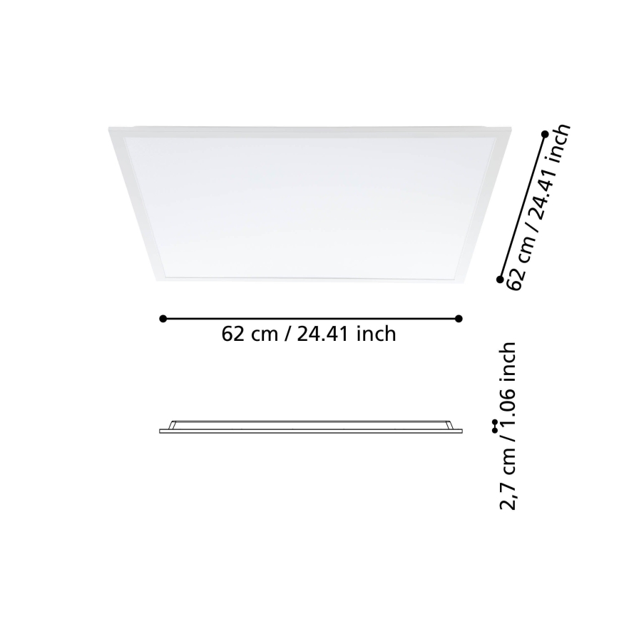 Eglo - Επιφανειακό LED πάνελ/33W/230V 62x62 cm