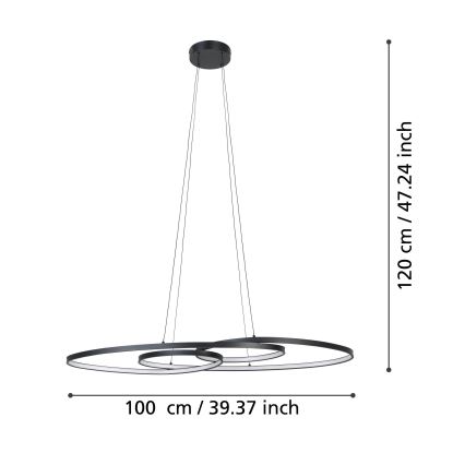 Eglo - Led Dimmable κρεμαστό φωτιστικό οροφής LED/38W/230V