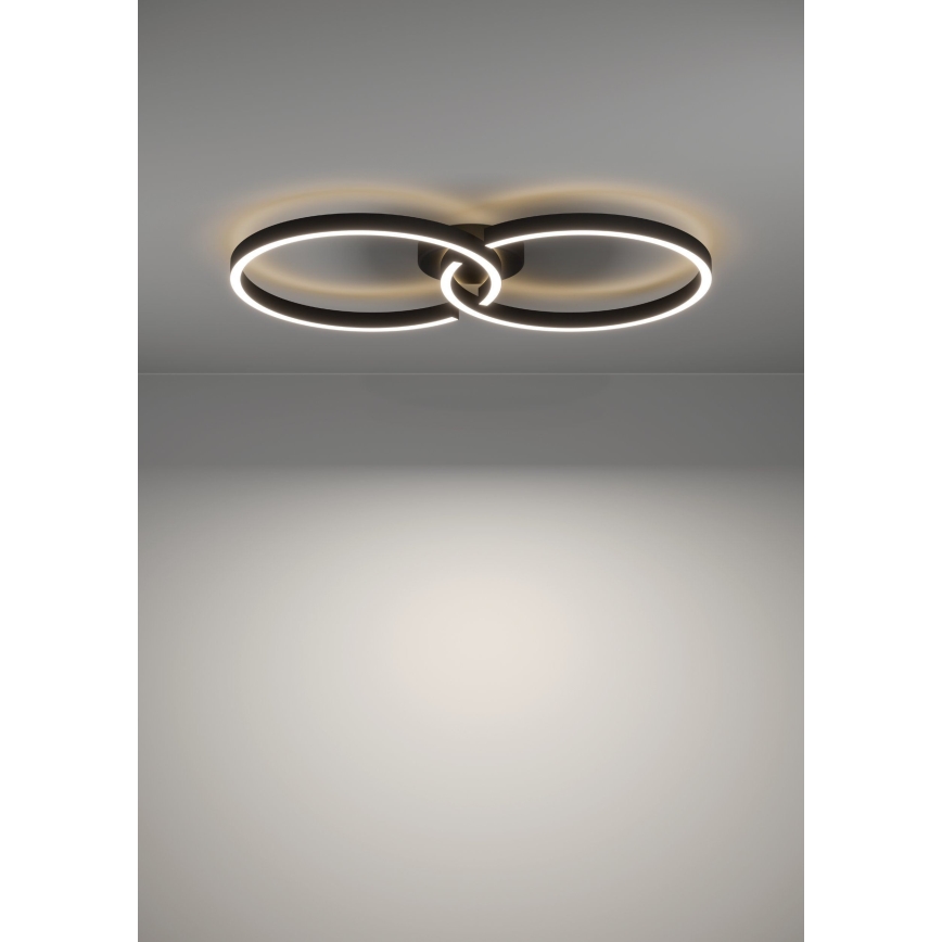 Eglo 900955 - LED RGBW Dimmable φωτιστικό οροφής LED/19,5W/230V 2700-6500K μαύρο + τηλεχειριστήριο