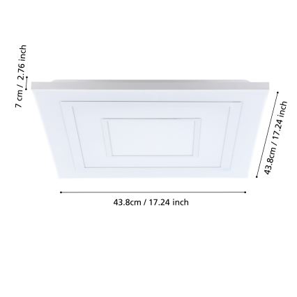 Eglo - RGBW Φωτιστικό οροφής dimming LED/18W/230V 3000-6500K + τηλεχειριστήριο