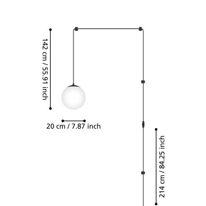 Eglo - Πολύφωτο με συρματόσχοινο 1xE27/40W/230V