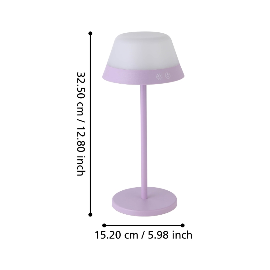 Eglo - LED RGBW Dimming αφής Εξωτερικού χώρου φωτιστικό 2σε1 LED/1,5W/5V 2600 mAh IP54 μωβ
