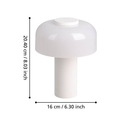 Eglo - LED Dimmable φωτιστικό αφής εξωτερικού χώρου LED/2,25W/5V 2400-4000K 5200 mAh IP44 λευκό