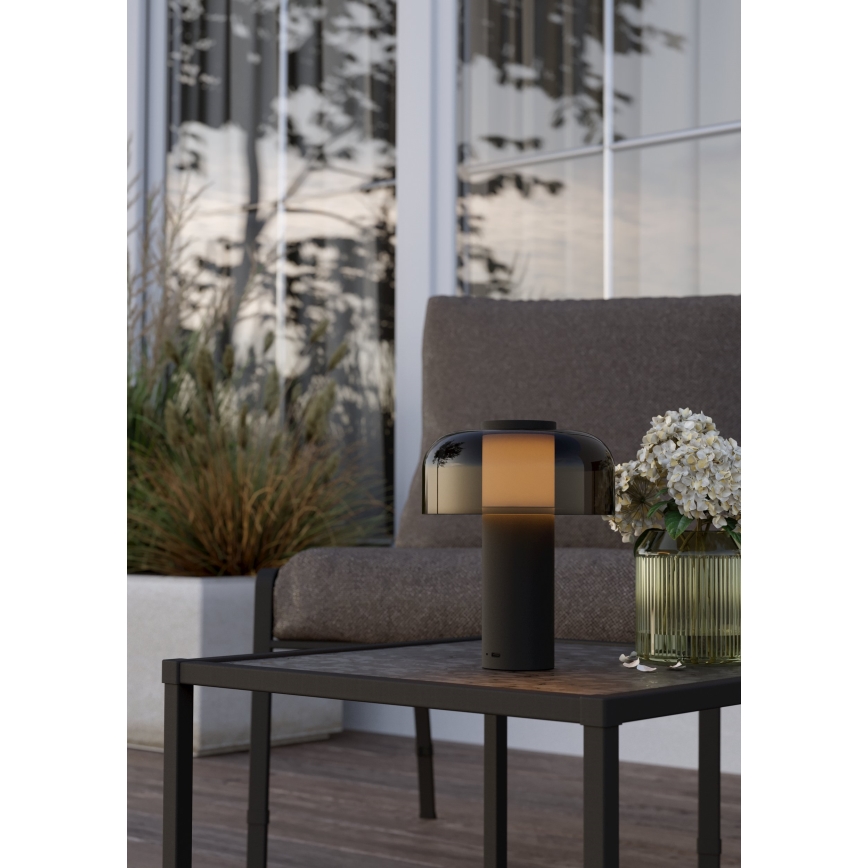 Eglo - LED Dimmable φωτιστικό αφής εξωτερικού χώρου LED/2,25W/5V 2400-4000K 5200 mAh IP44 μαύρο