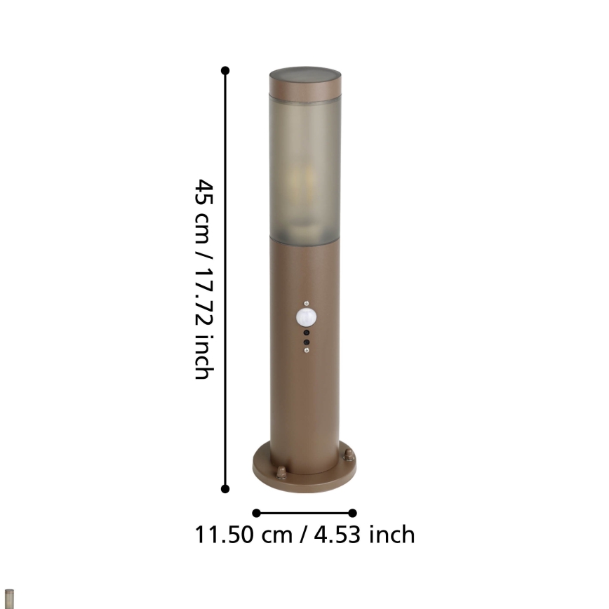 Eglo - Λάμπα εξωτερικού χώρου με αισθητήρα 1xE27/15W/230V 45 cm IP44