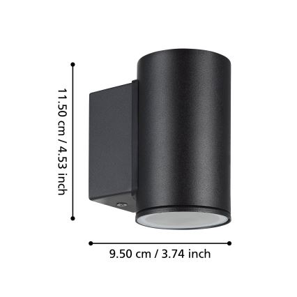 Eglo - Επιτοίχιο φωτιστικό εξωτερικού χώρου LED 1xGU10/2,8W/230V IP44