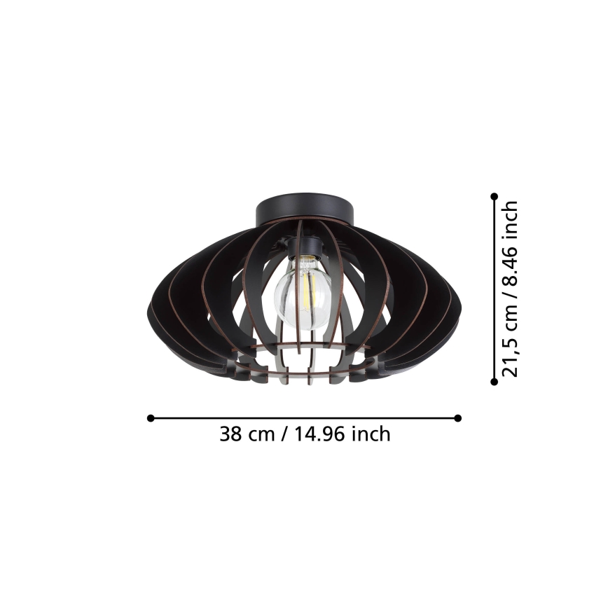Eglo - Φωτιστικό οροφής 1xE27/40W/230V διάμετρος 38 cm μαύρο