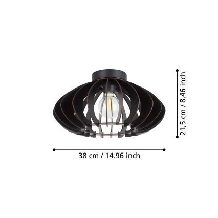 Eglo - Φωτιστικό οροφής 1xE27/40W/230V διάμετρος 38 cm μαύρο