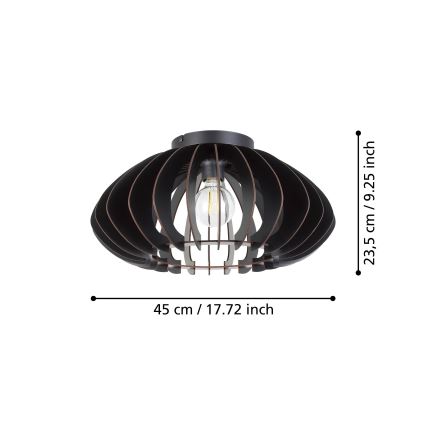 Eglo - Φωτιστικό οροφής 1xE27/40W/230V διάμετρος 45 cm μαύρο