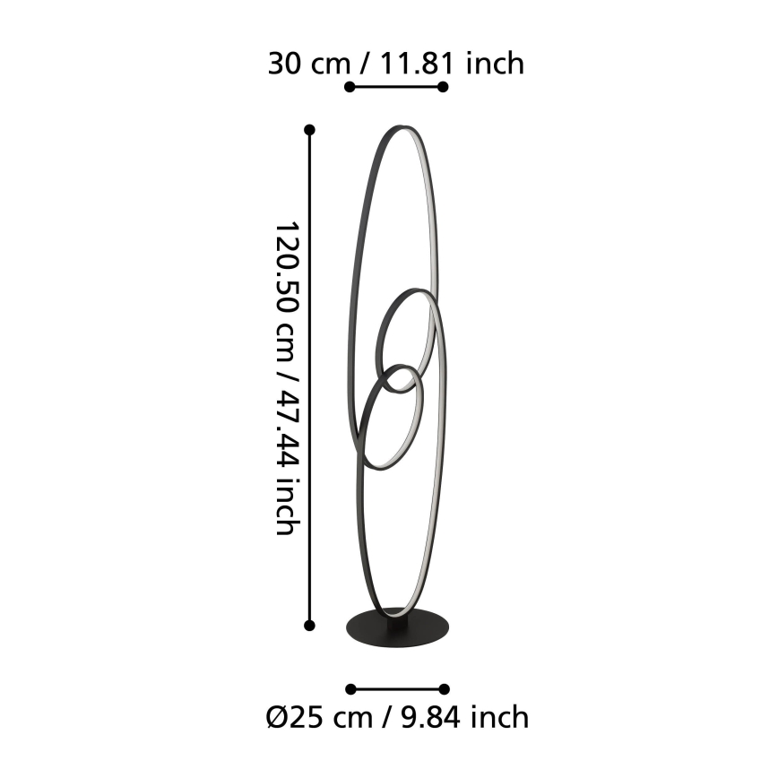 Eglo - Επιδαπέδια λάμπα LED LED/38W/230V 3000K μαύρο